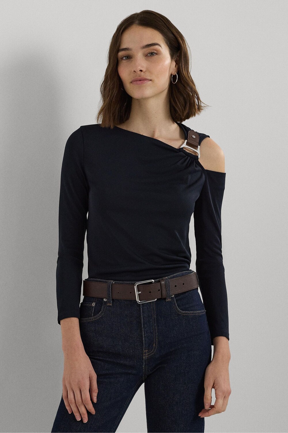 

Топ с отделкой на плечах "Харли" Lauren Ralph Lauren, синий