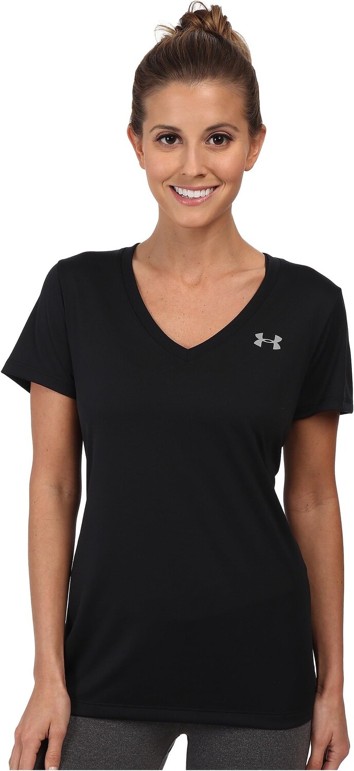 

UA Tech S/S - Твердый Under Armour, цвет Black/Metallic Silver
