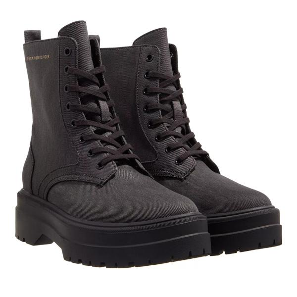 ботинки tommy hilfiger signature boot черный Ботинки feminine essential canvas boot Tommy Hilfiger, черный