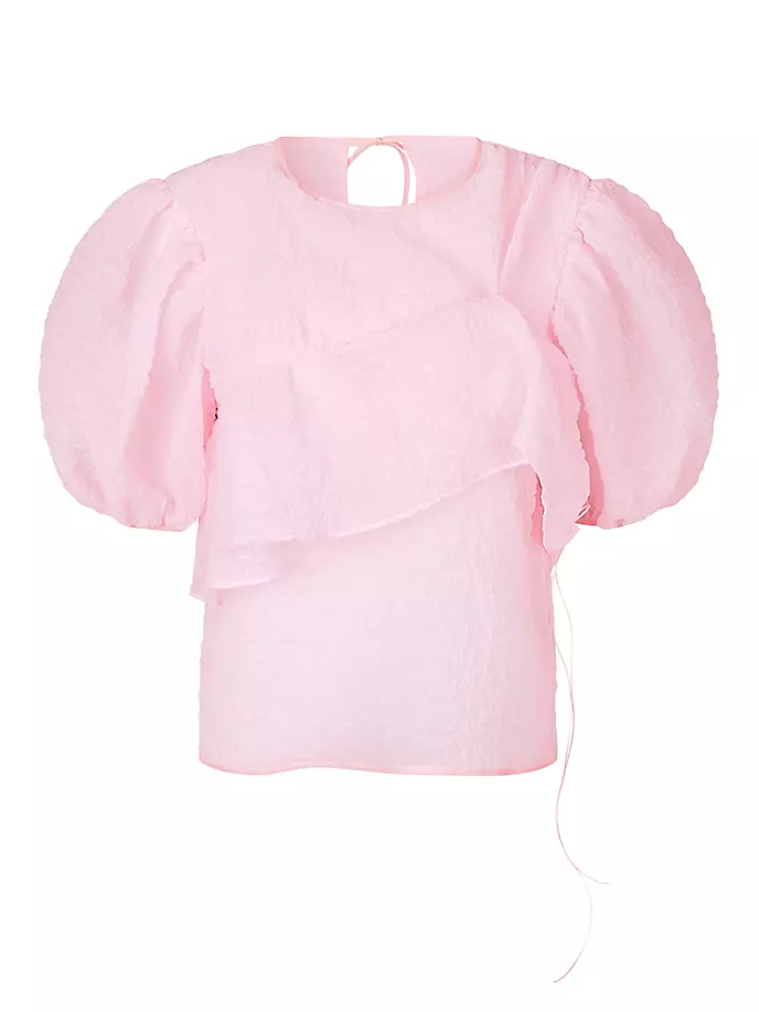 

Топ Ullaflora из хлопковой смеси с рюшами Cecilie Bahnsen, цвет rosewater