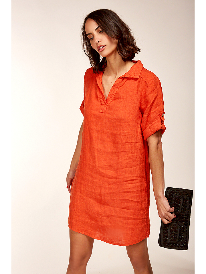 Платье Le Monde du Lin Leinen, оранжевый