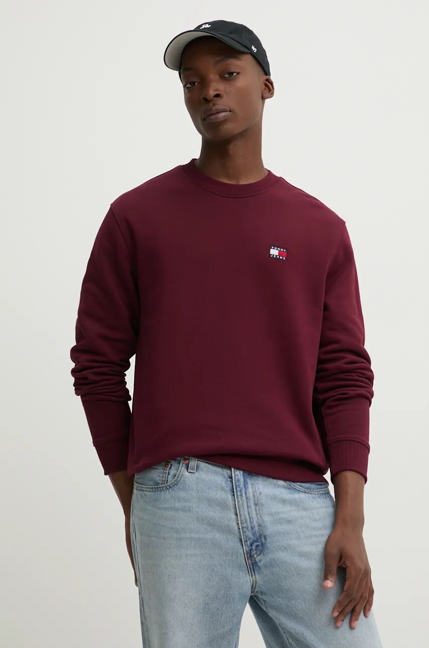 

Хлопковая толстовка Tommy Jeans, гранатовый