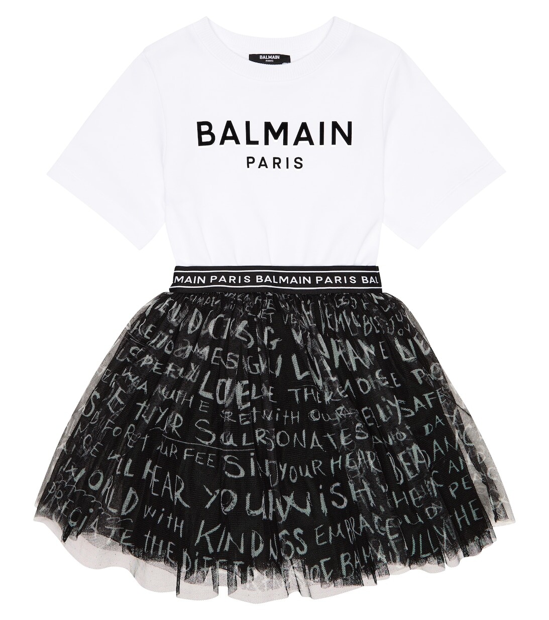 

Платье с логотипом Balmain, белый