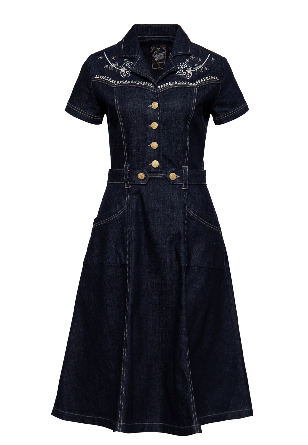 

Платье Queen Queen Western Swing mit Stickerei, цвет Denim