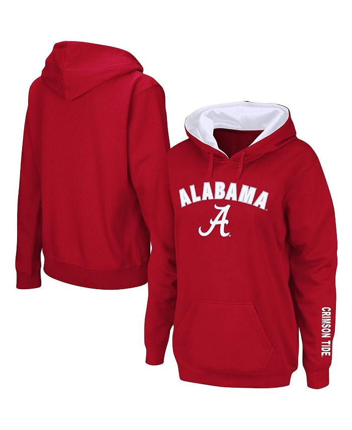 

Женский пуловер с капюшоном Crimson Alabama Crimson Tide Arch и Logo 1 Colosseum, красный