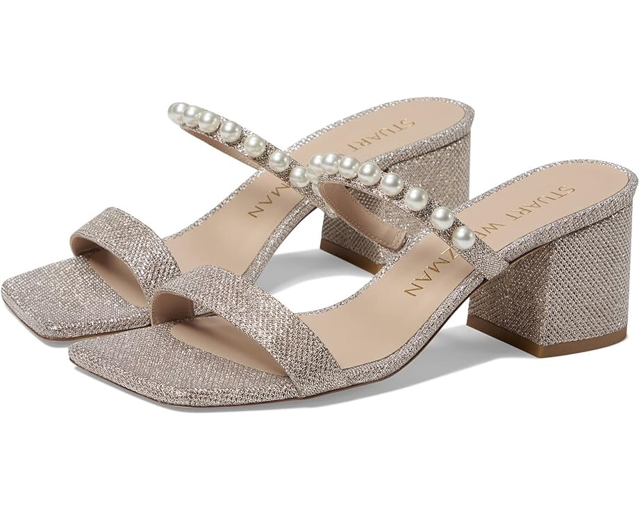 

Туфли Stuart Weitzman Goldie 60 Block Slide, цвет Poudre