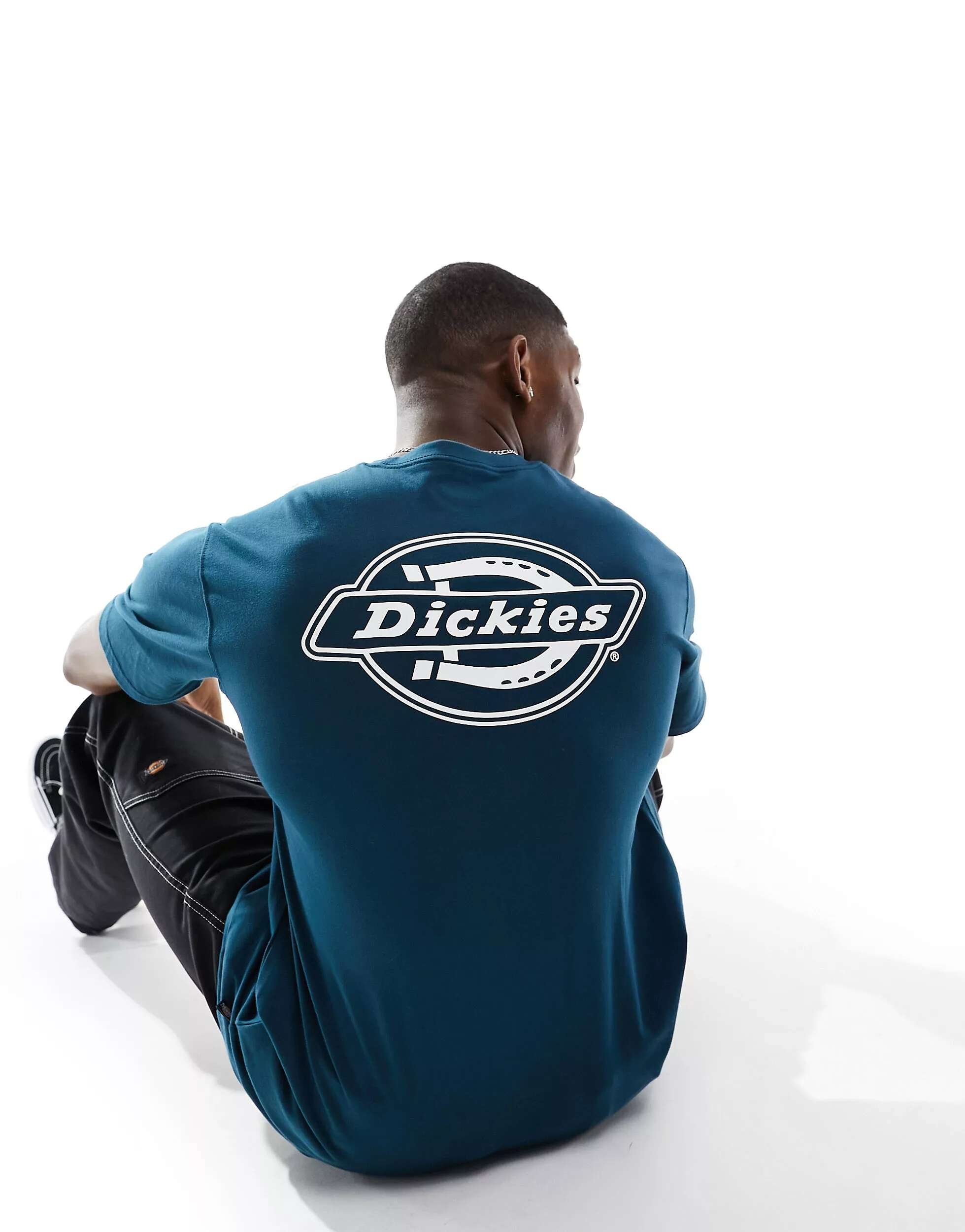 

Темно-синяя футболка с принтом на спине Dickies Holtville, Синий