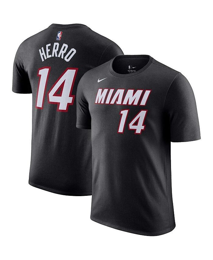 

Мужская черная футболка Tyler Hero Miami Heat Icon 2022/23 с именем и номером Nike, черный
