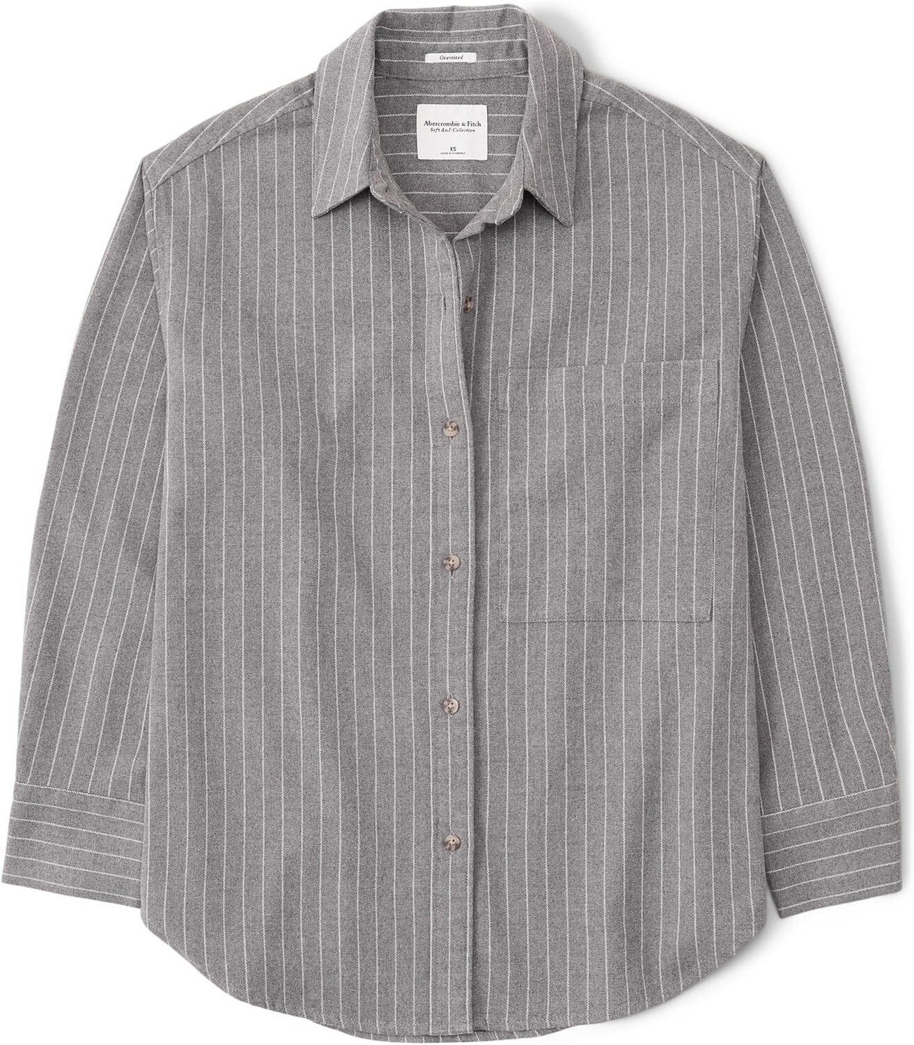 

клетчатая рубашка Abercrombie & Fitch, цвет Grey To White Pinstripe