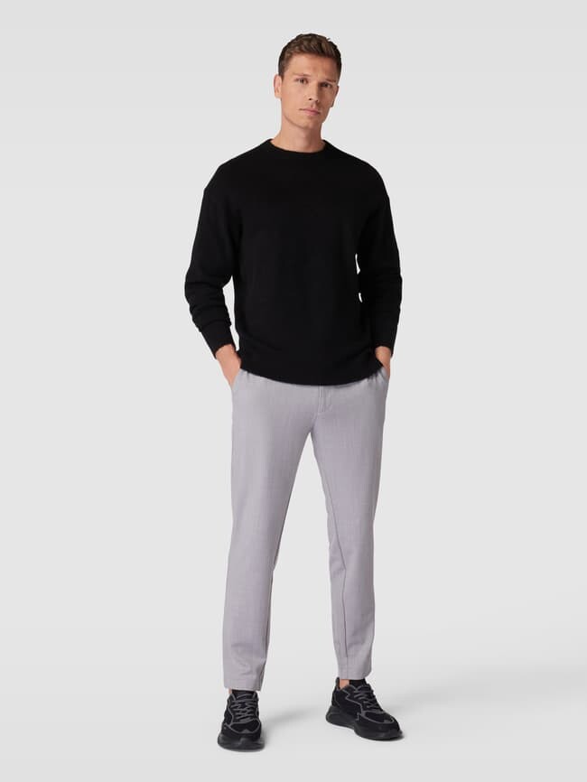 

Вязаный свитер с ребристыми манжетами Calvin Klein, черный