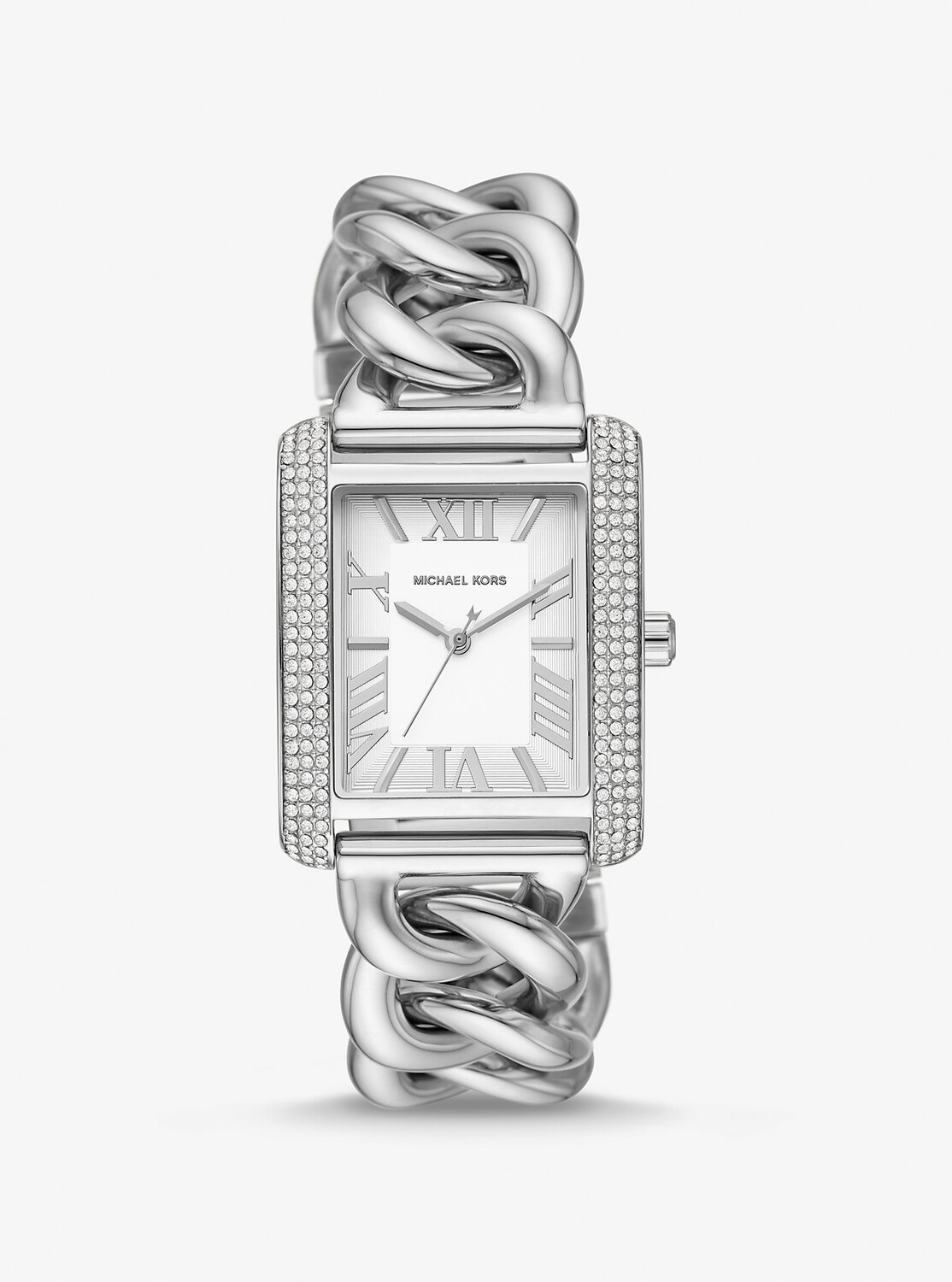 

Серебристые часы Mini Emery Pavé Curb Link Michael Kors, серебряный