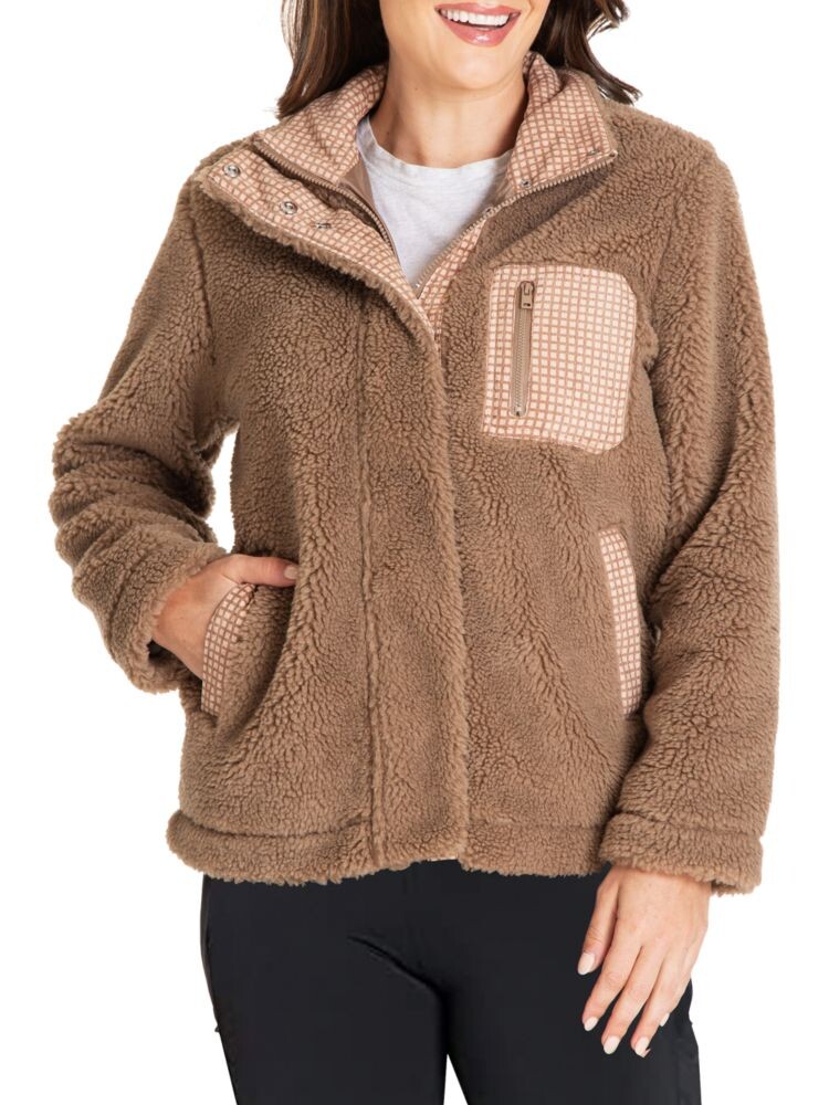 

Куртка из искусственной овчины Plus с молнией спереди Kensie, цвет Dark Pecan