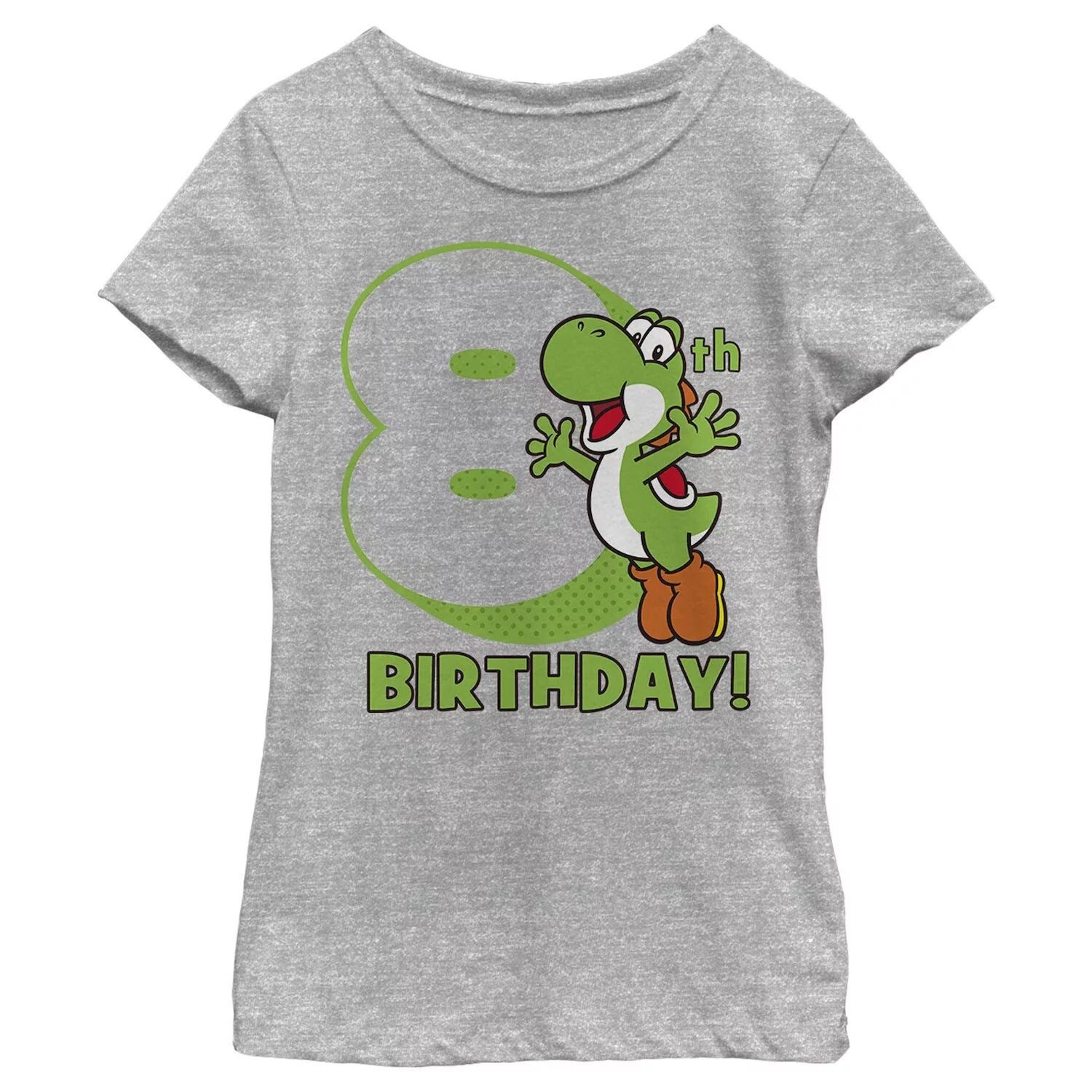 

Футболка с графическим рисунком для девочек 7–16 лет, Nintendo Super Mario Yoshi, на 8-й день рождения Licensed Character