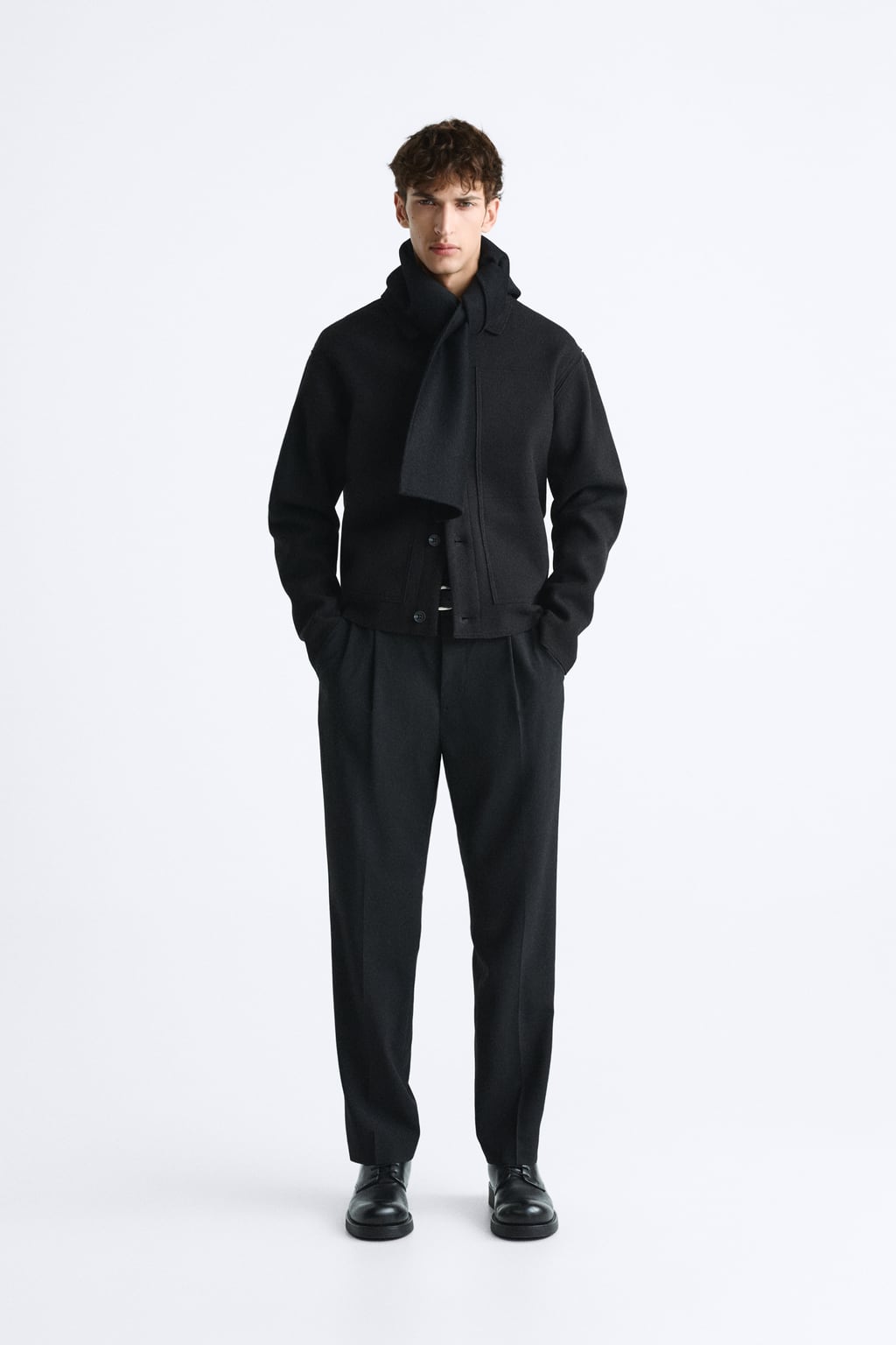 

Рубашка с карманами ZARA, кэмел