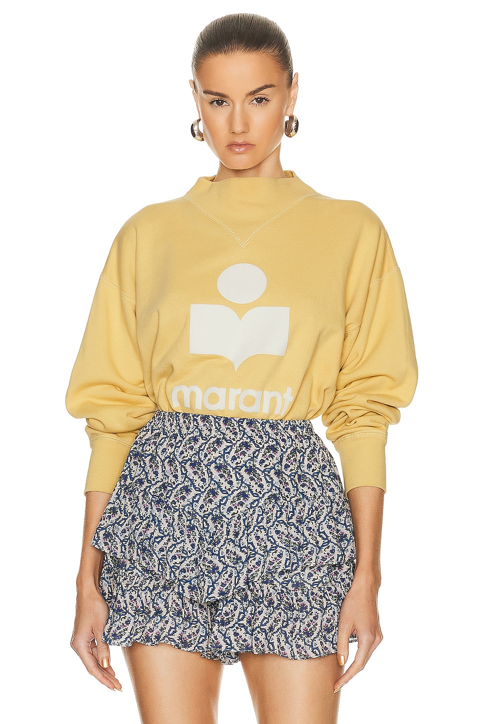 Свитер Isabel Marant Etoile Moby Sweatshirt, цвет Sunlight & Ecru бейсболка isabel marant tyron logo цвет ecru