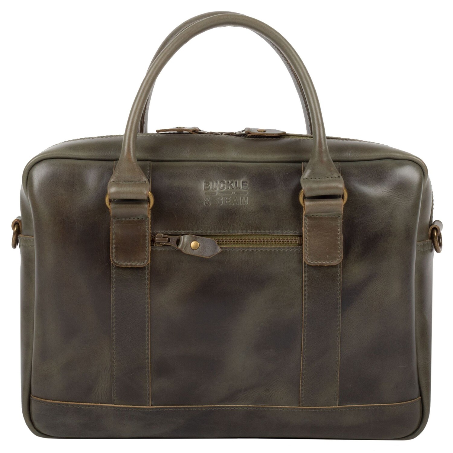 

Сумка для ноутбука Buckle & Seam Everett Leder 38 cm Laptopfach, оливковый