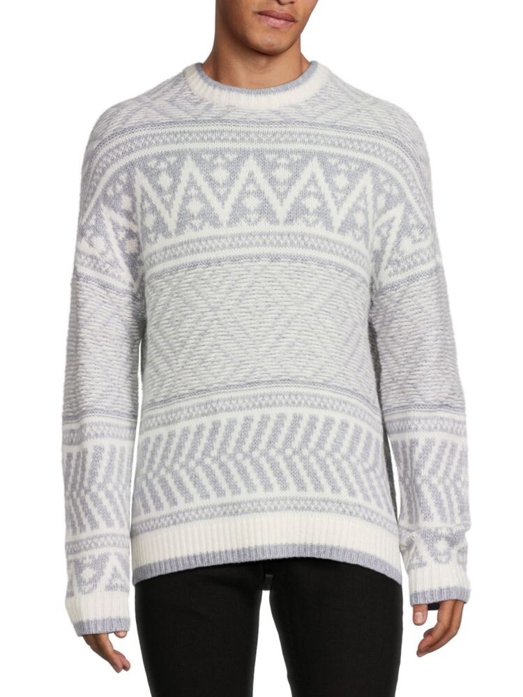 

Свитер Ramsay из смесовой шерсти с геометрическим узором Reiss, цвет Soft Blue