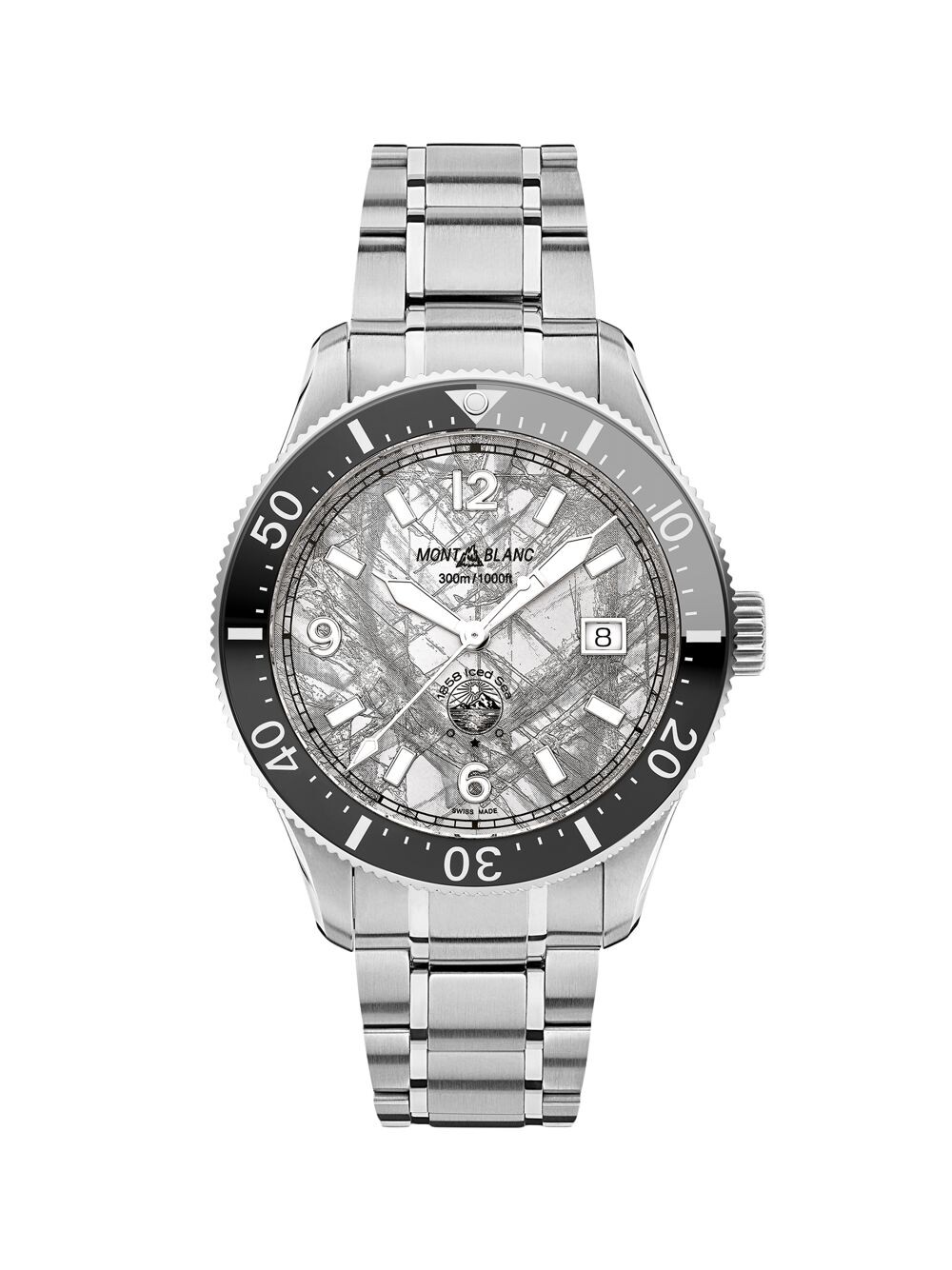 

Часы Montblanc 1858 Iced Sea с браслетом из нержавеющей стали/41 мм Montblanc, серебряный
