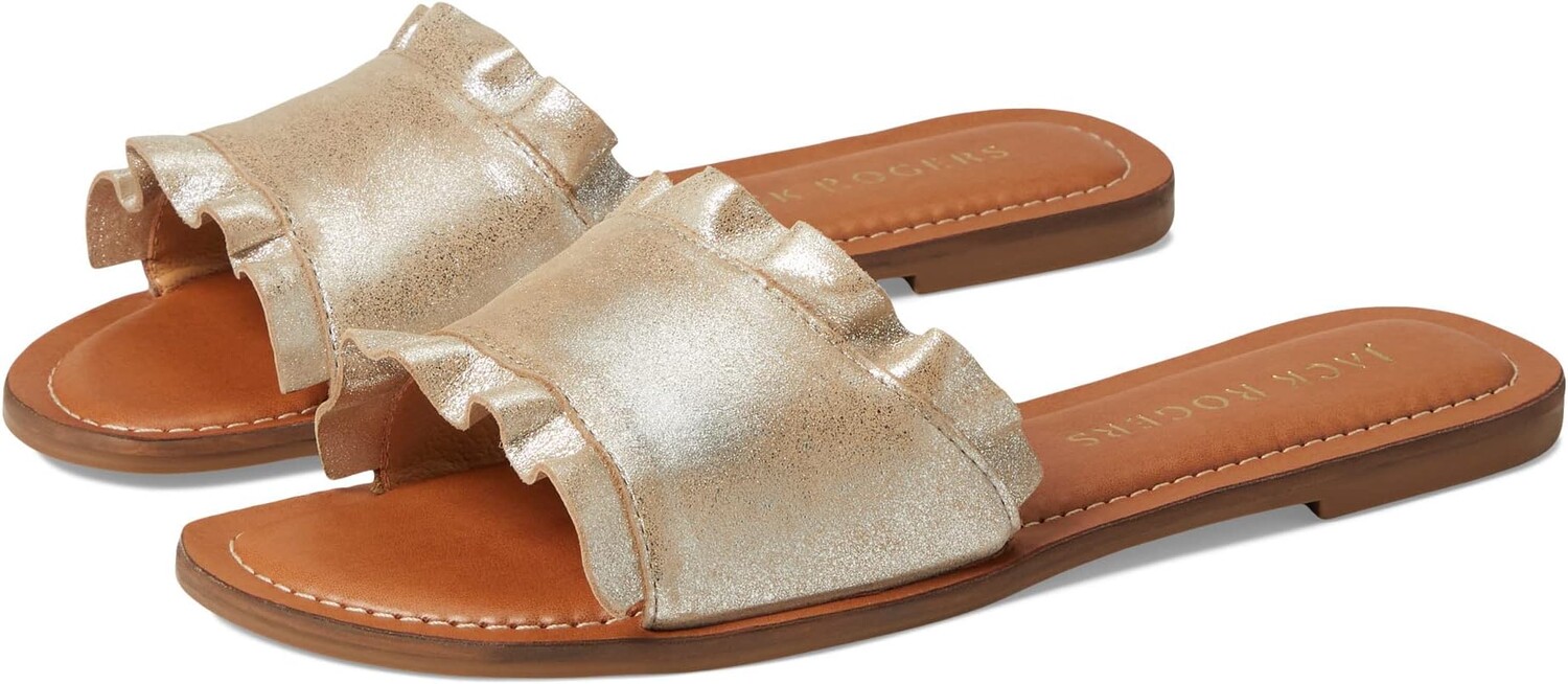 

Сандалии на плоской подошве Rosie Ruffle Slide Jack Rogers, цвет Platinum