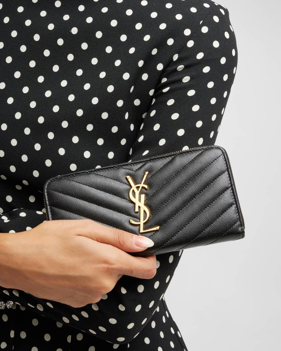 

Бумажник YSL Monogram Grain de Poudre с круговой молнией Saint Laurent