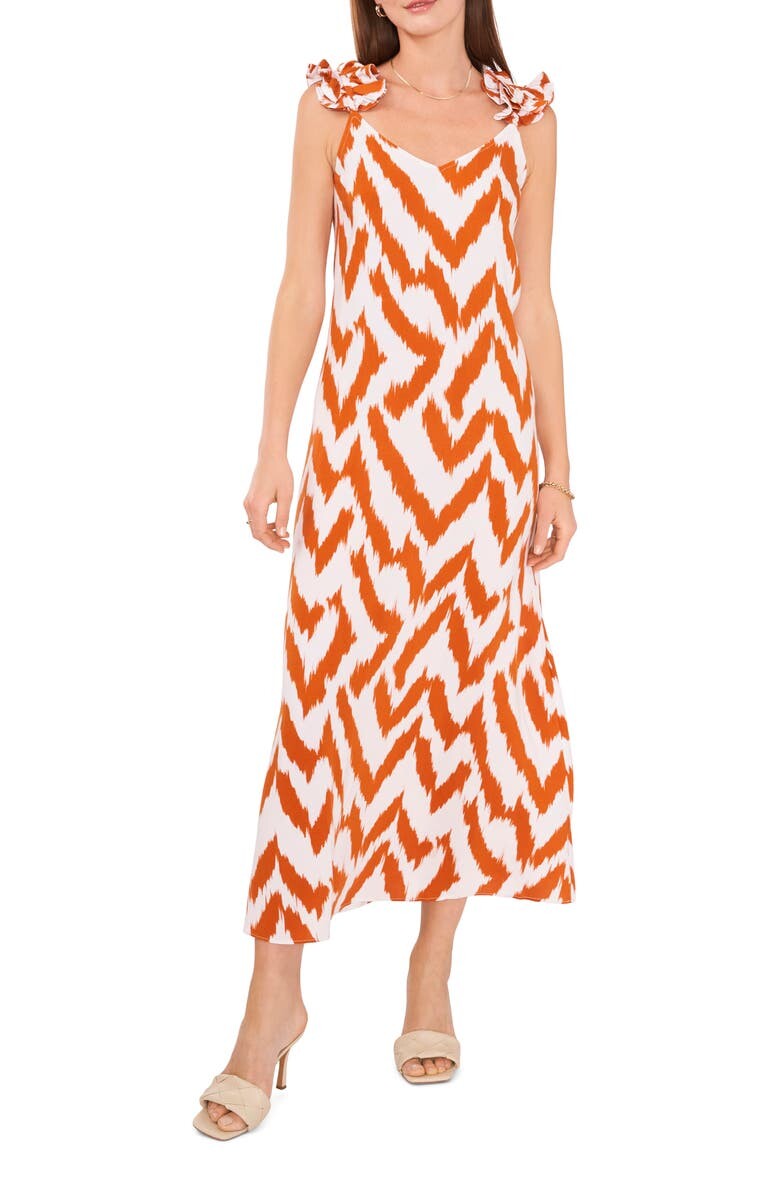 

Платье Ikat с рюшами на бретелях VINCE CAMUTO
