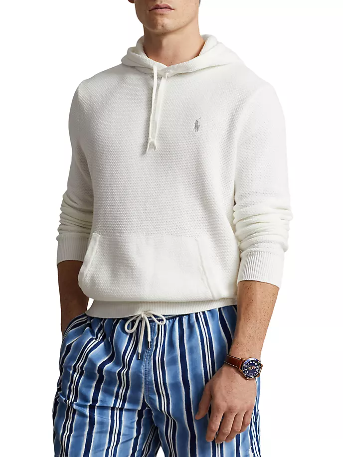 

Термовязаная толстовка с капюшоном Polo Ralph Lauren, белый