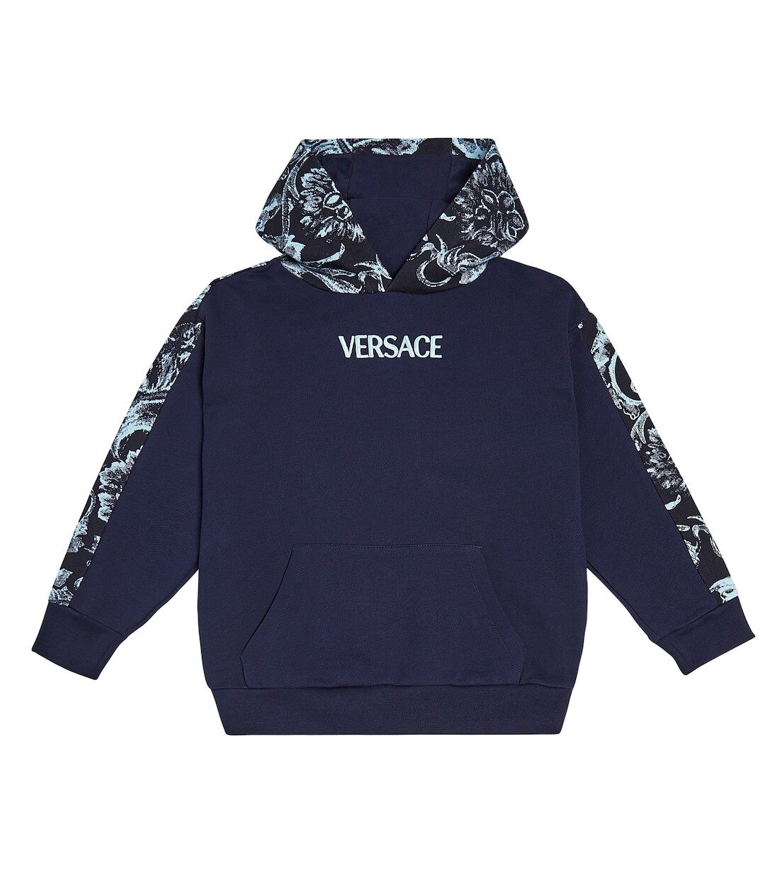 

Худи из хлопкового джерси Barocco Stencil Versace, синий