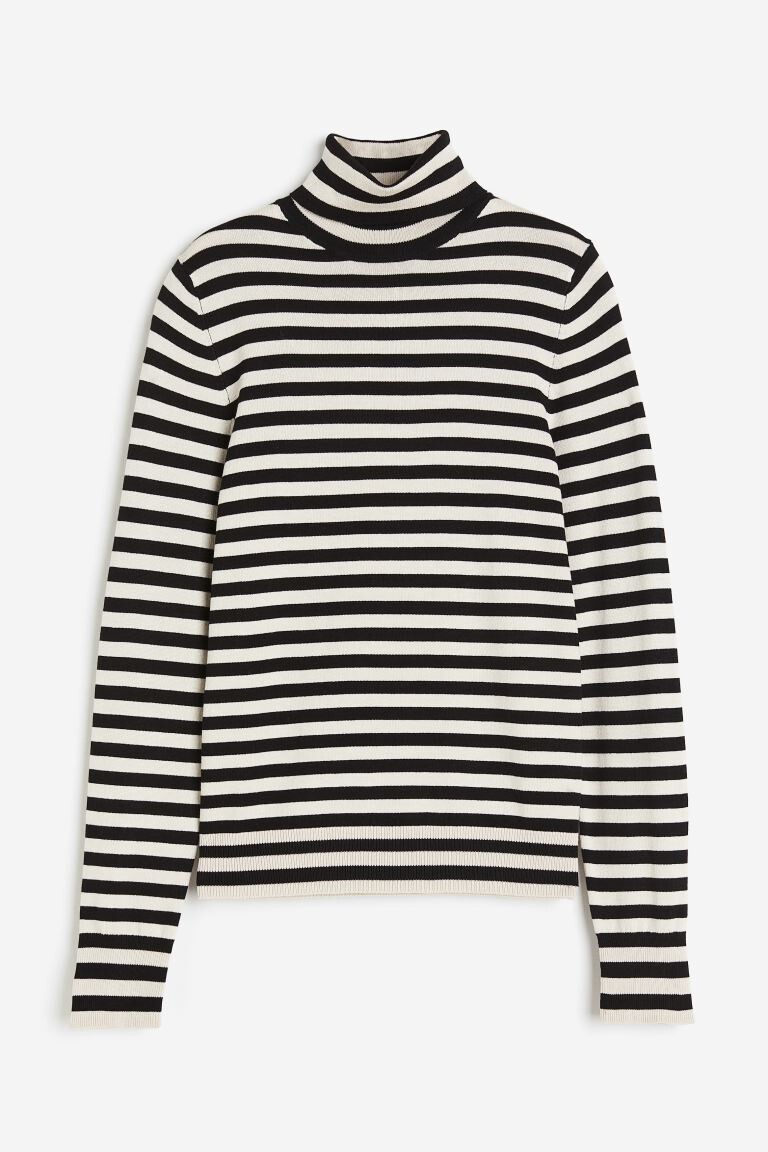 

Водолазка H&M Turtleneck, черный/кремовый