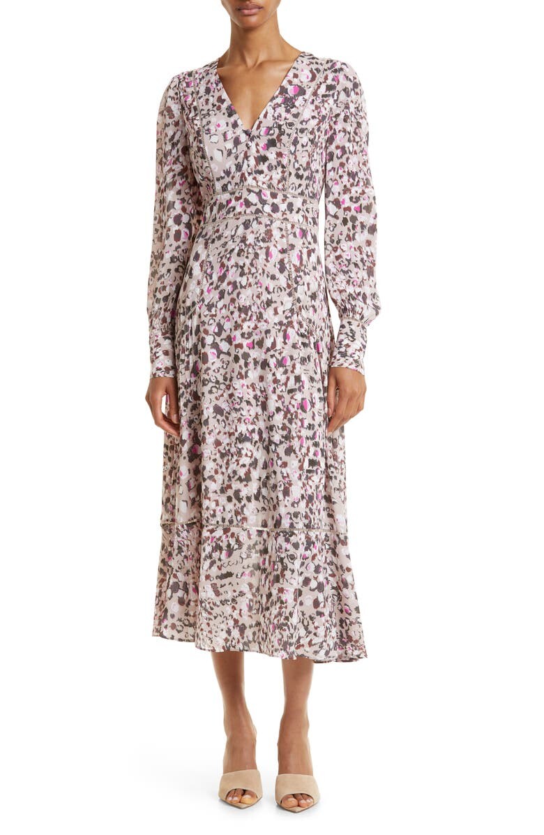 

Платье миди с длинными рукавами Luceeya TED BAKER LONDON, темно-розовый