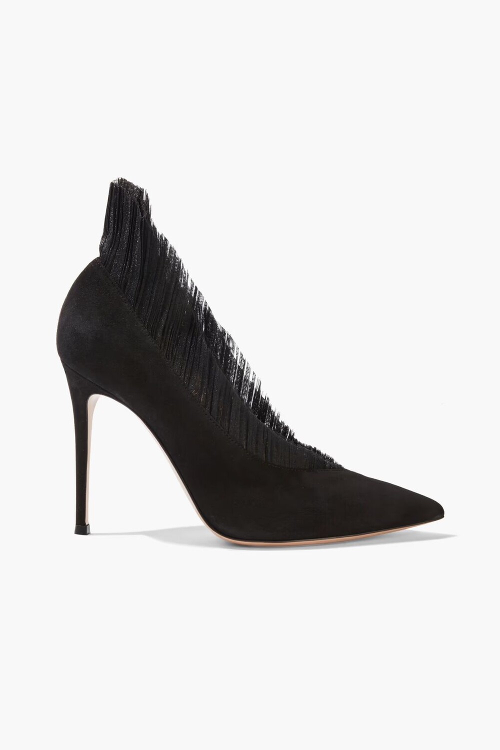 

Туфли Divine 105 из тюля и замши с рюшами Gianvito Rossi, черный