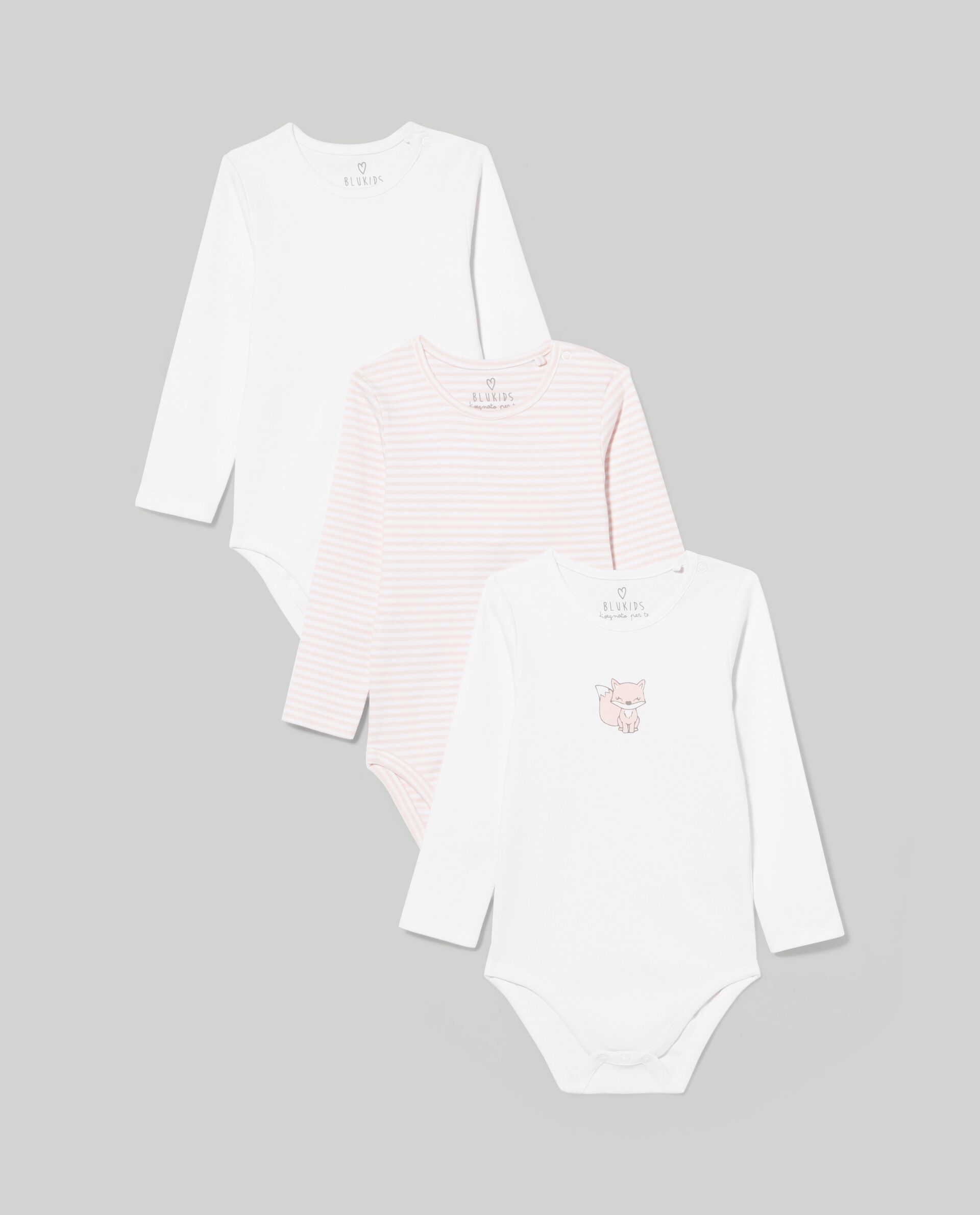 Набор из 3 боди с длинными рукавами для новорожденных., белый/розовый набор из 3 боди с длинными рукавами для новорожденных белый розовый