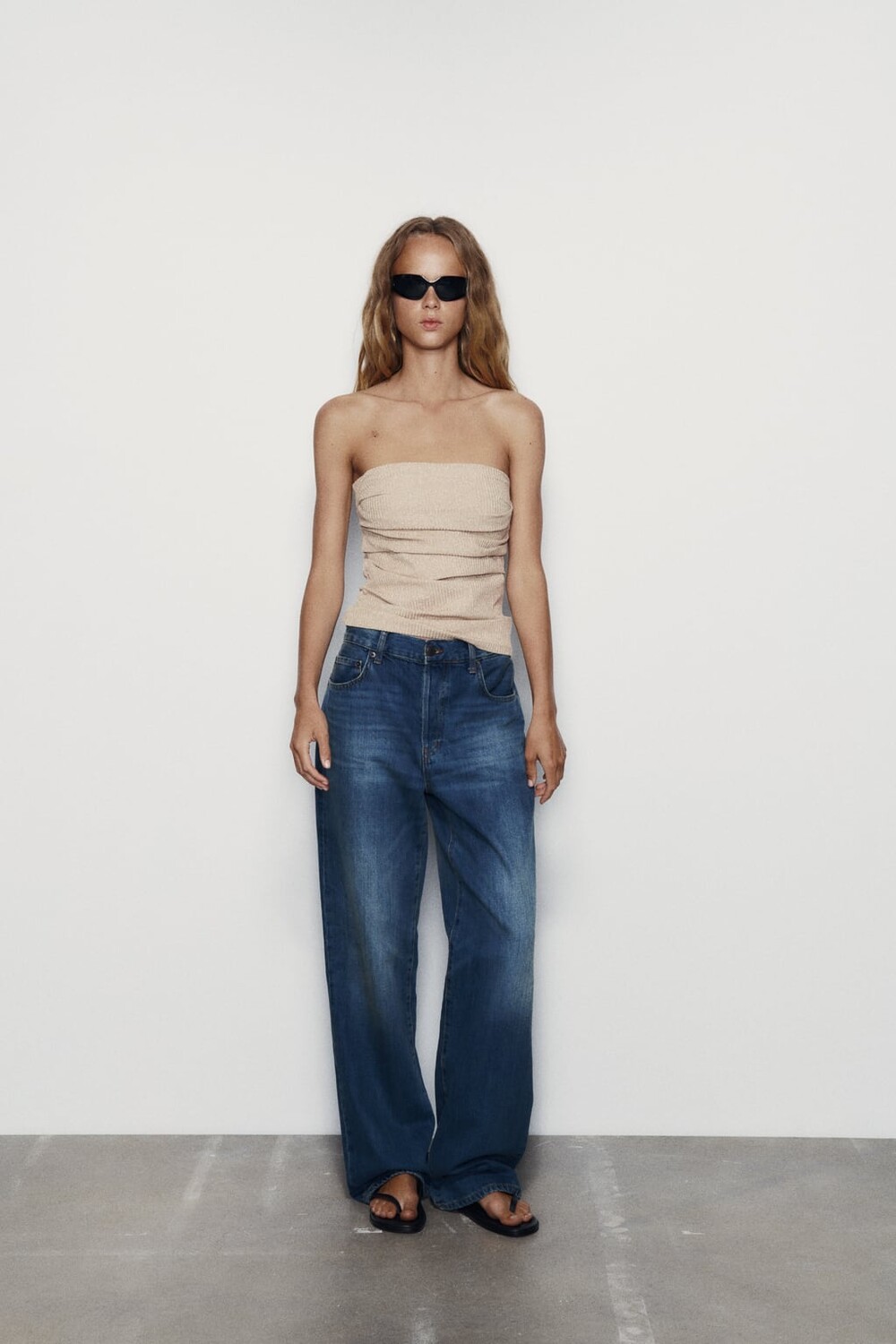 

Блестящий топ-бандо ZARA, золотой