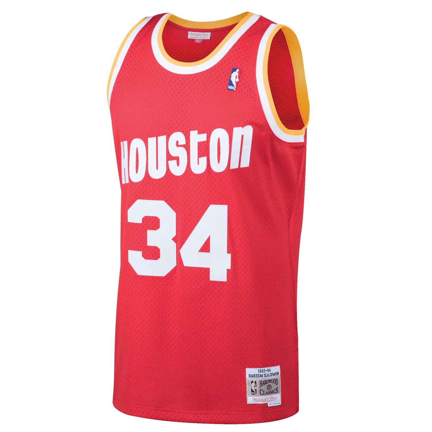 

Мужская майка Mitchell & Ness Hakeem Olajuwon Red Houston Rockets 1993-94 Hardwood Classics Swingman