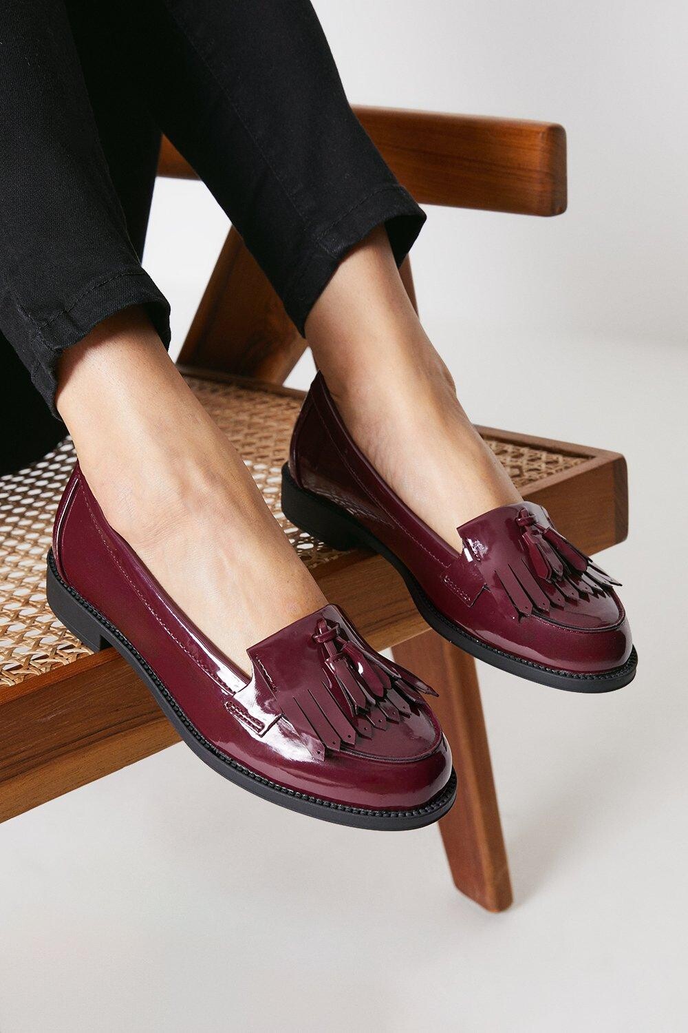

Широкие лоферы Leigh с бахромой Dorothy Perkins, красный