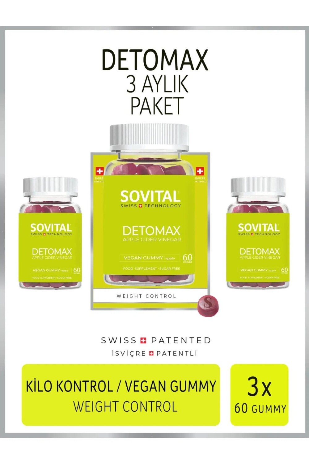 

Sovital Detomax Vegan Gummy 60 капсул 3 штуки