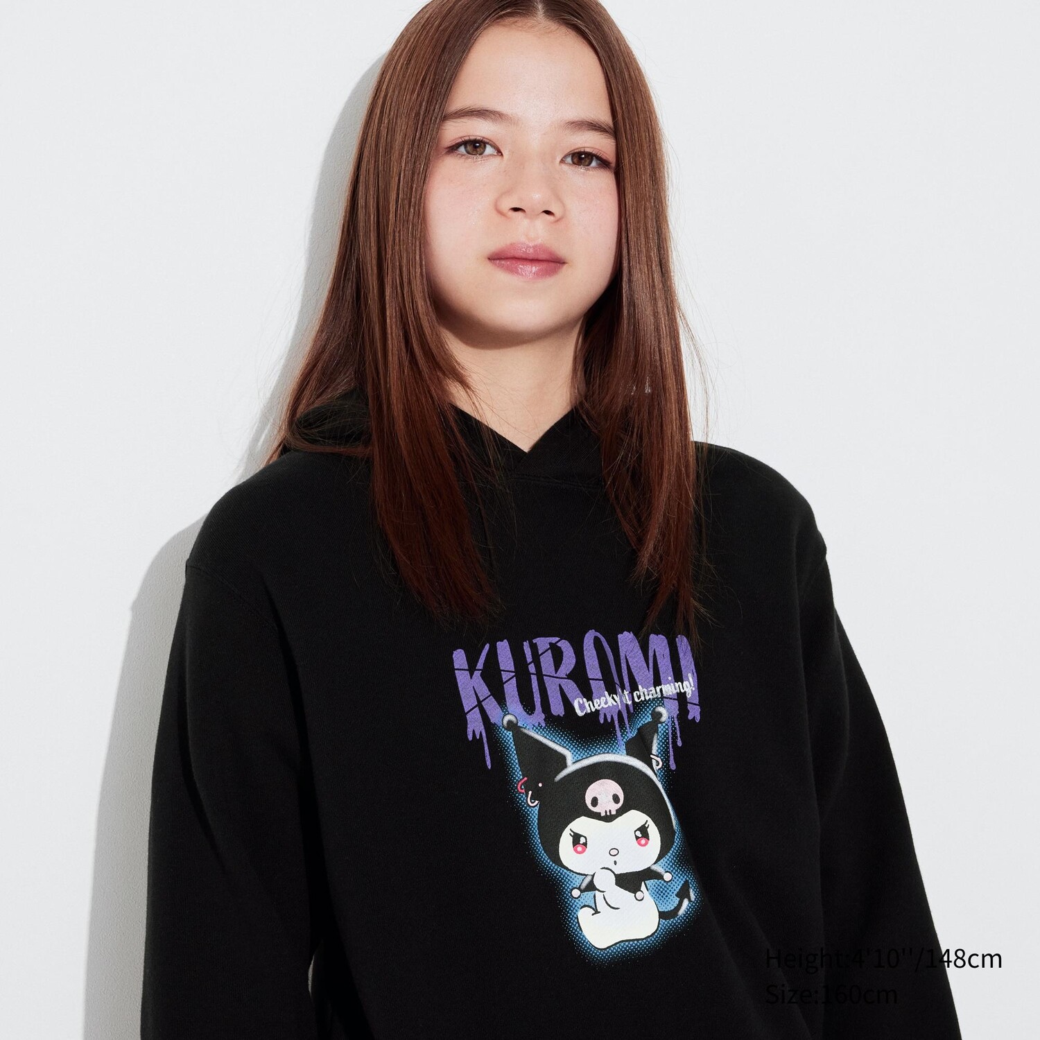 

Толстовка UNIQLO Sanrio Sweat укороченная с длинными рукавами, черный