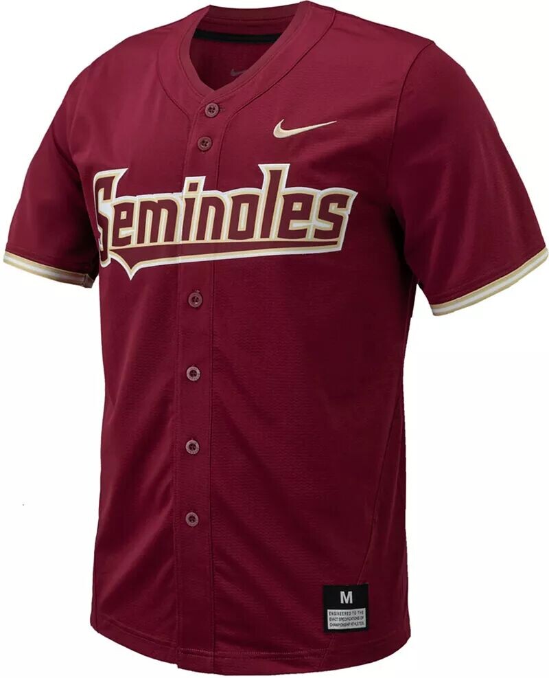 

Реплика бейсбольной майки Nike Youth Florida State Seminoles Garnet с полной пуговицей