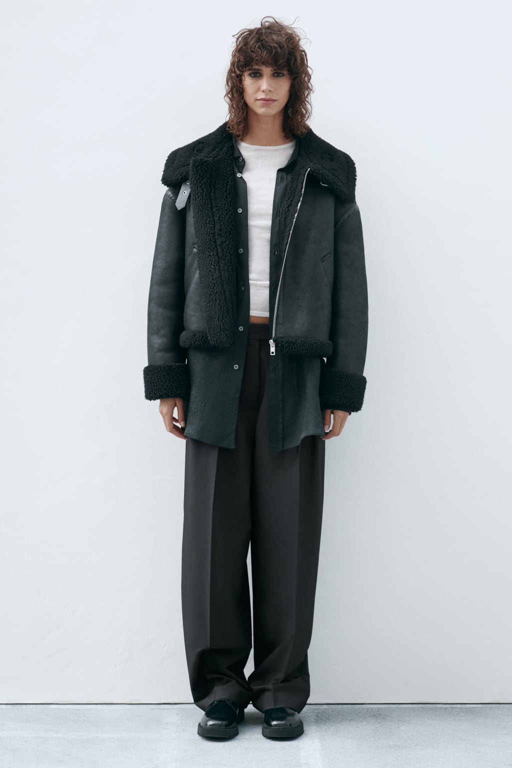

Двусторонняя байкерская куртка Zw Collection ZARA, черный
