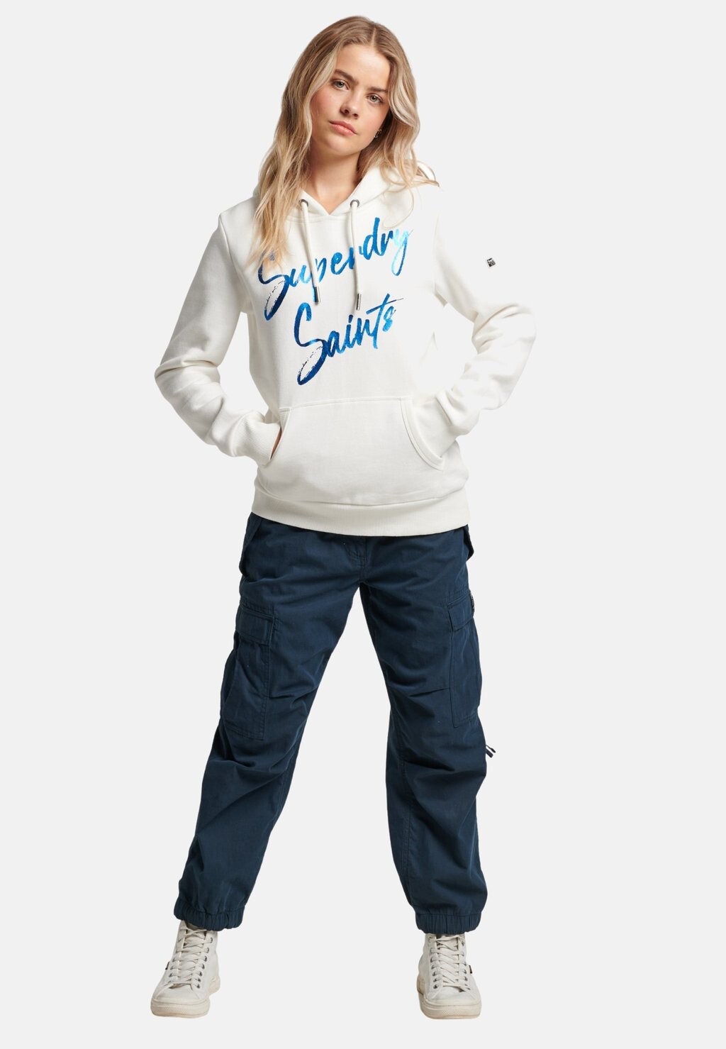 

Толстовка с капюшоном Superdry Mit Schriftzug, белый