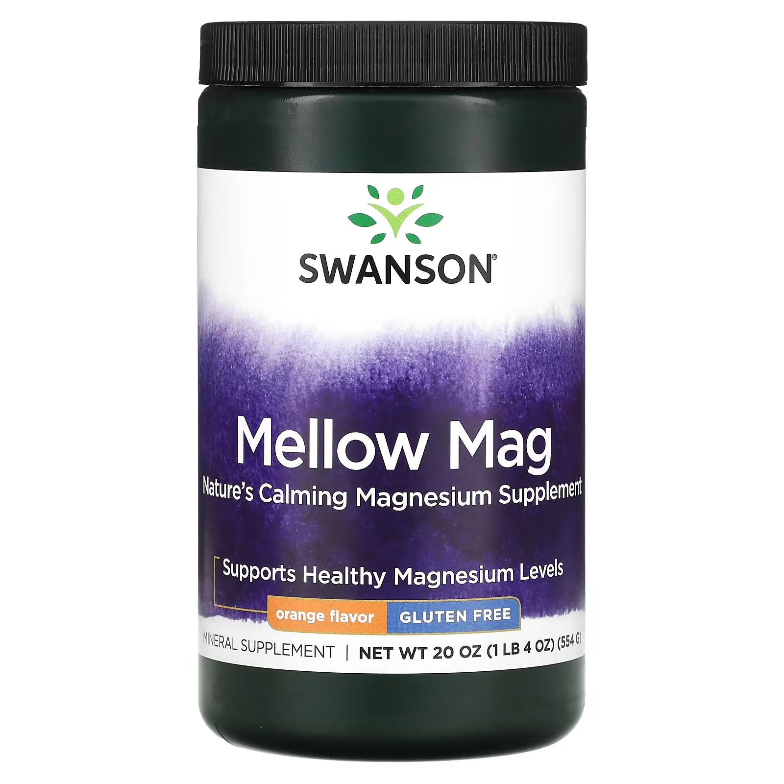 Пищевая добавка Swanson Mellow Mag со вкусом апельсина, 554 г пищевая добавка natural vitality магний со вкусом апельсина 120 капсул