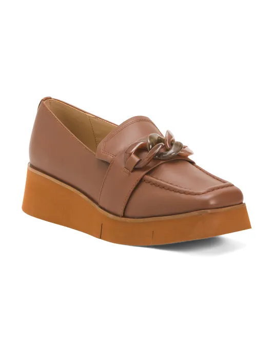 

Кожаные лоферы на платформе Privy с орнаментом Naked Feet, коричневый