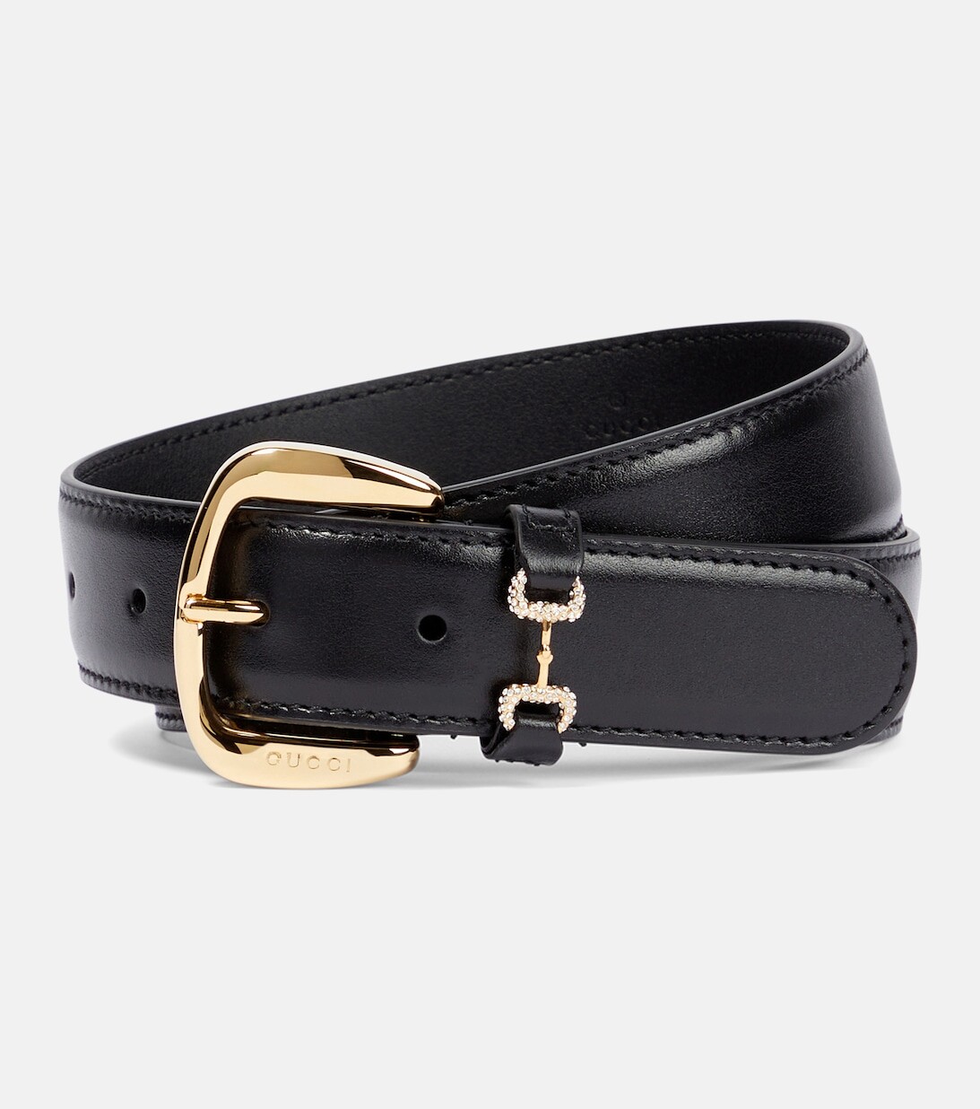 

Ремень из кожи коня Gucci, черный