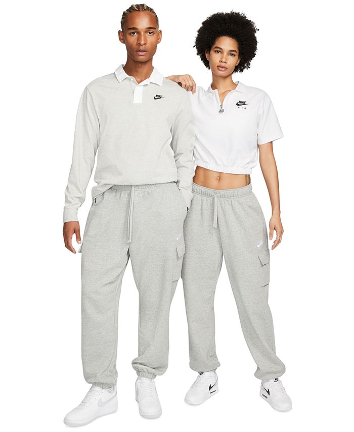 Женская спортивная одежда Клубные флисовые спортивные штаны-карго со средней посадкой Nike, серый
