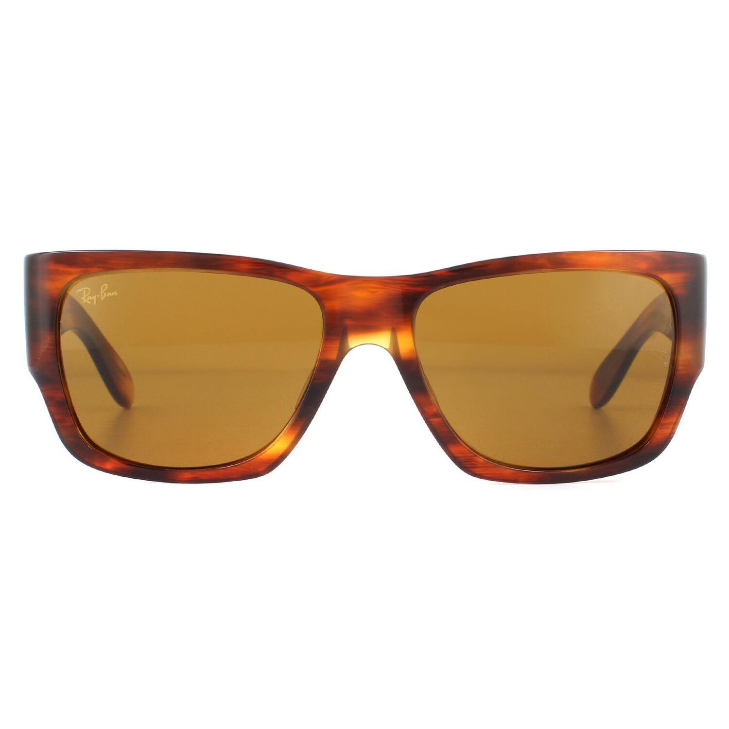 

Солнцезащитные очки Havana Brown B-15 в квадратную полоску Ray-Ban, коричневый