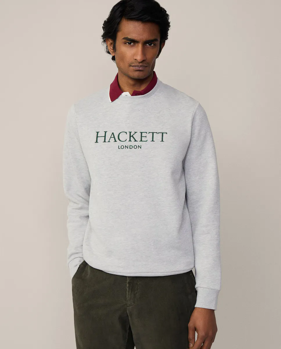 

Мужская толстовка Heritage с вышитым логотипом Hackett, серый
