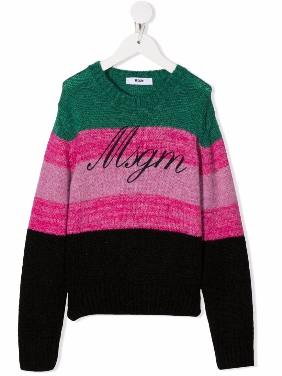 

MSGM Kids полосатый джемпер с логотипом, розовый