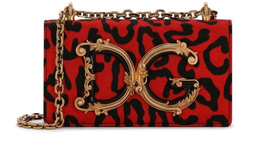 

Парчовая сумка для телефона DG Girls с леопардовым принтом Dolce & Gabbana