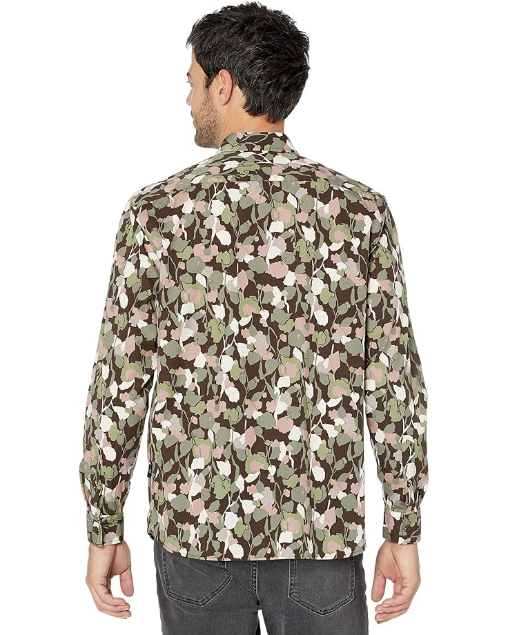 Рубашка Ted Baker Poplar Long Sleeve Abstract Floral Print Shirt, коричневый