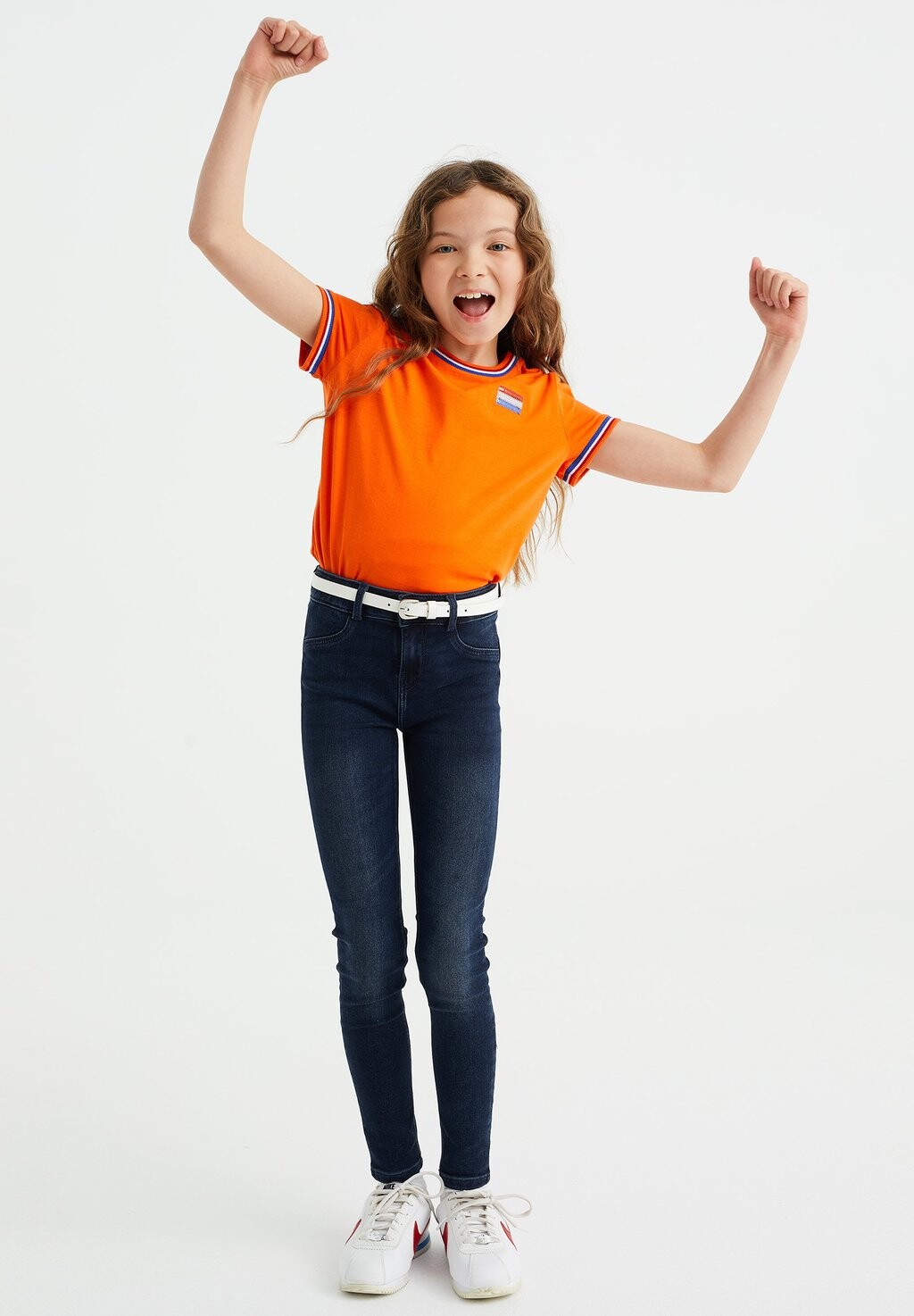 

Футболка с принтом MET PAILLETTEN APPLICATIE WE Fashion, цвет orange