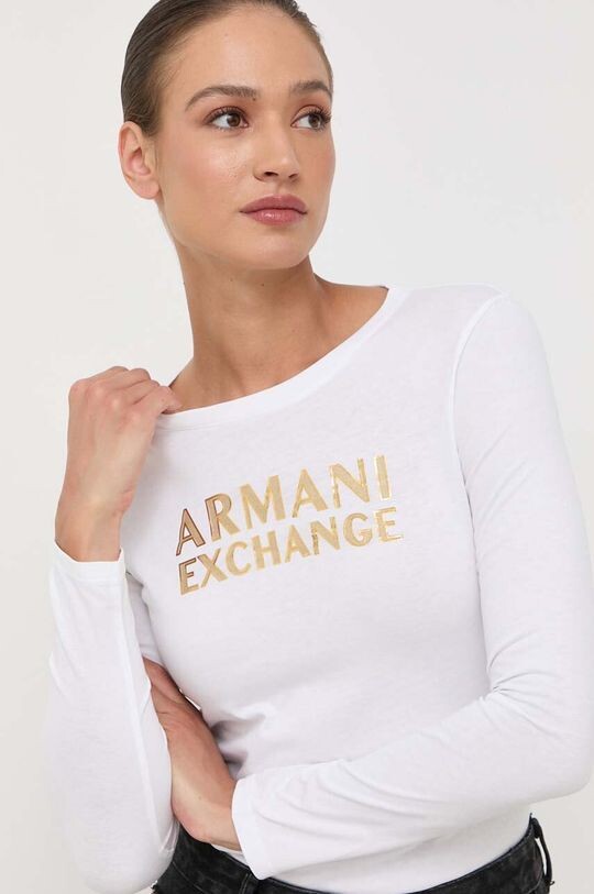 

Хлопковая рубашка с длинными рукавами Armani Exchange, белый